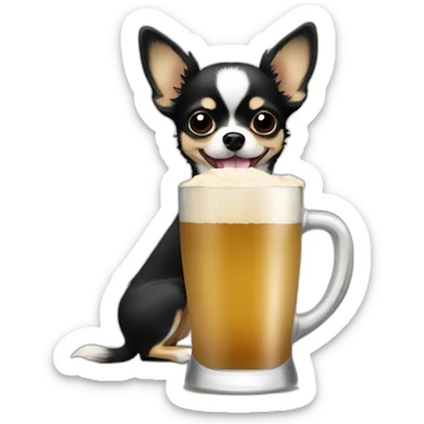 A black and beige hairy chihuahua drinking argentinian mate sticker