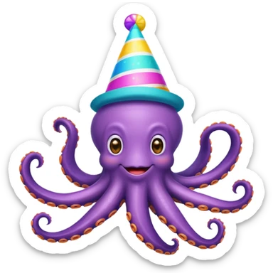 Make an octopus celebrating sticker