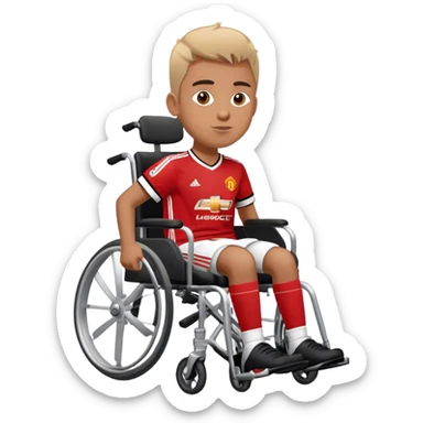 Manchester United fan in wheelchair sticker