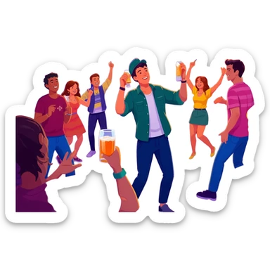 fraternity parties sticker