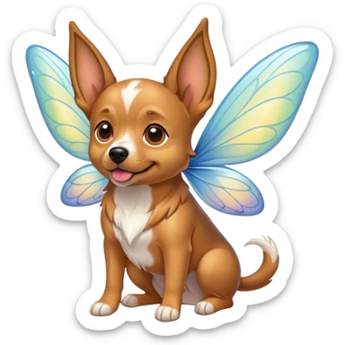 perro con alas de hada sticker