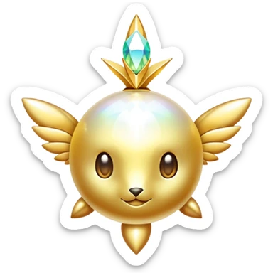 White and Golden Divine Glorious Shiny Sparkly Fakémon sticker