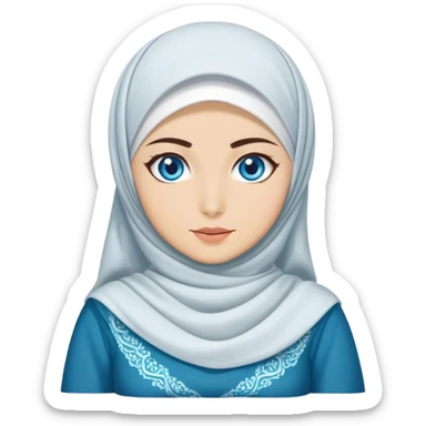 Turkish beautiful finish Konya girl blue eyes with hijab and wave dress sticker