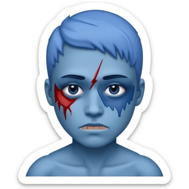 chr bleue accidentée sticker