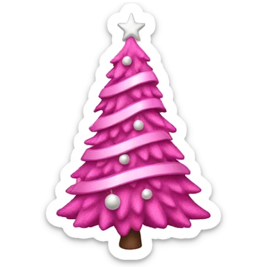 Pink Christmas tree sticker
