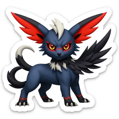 Handsome cool badass edgy Absol-Litten-Zorua-Giratina-Yveltal-Pokémon-Fakémon-fusion-hybrid-creature sticker