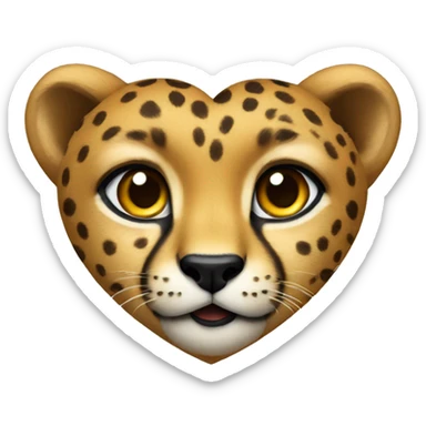 cheetah heart sticker