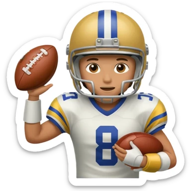 A person playing football on the field sticker