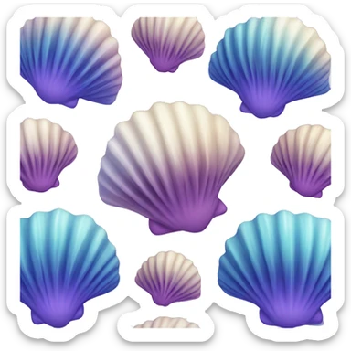 Coquillages bleu et violet qui brille  sticker