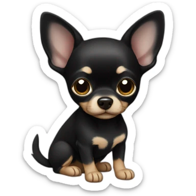 chihuahua color all black sticker