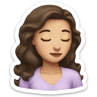 Brunette girl sleeping sticker