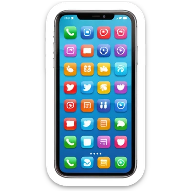 smartphone with a colorful app grid sticker