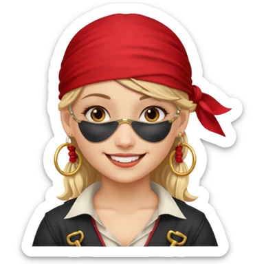 Creates a emoji for pirates girl sticker