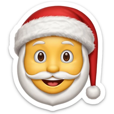 Smiling emoji with santa hat on sticker
