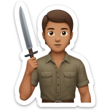 Un señor guapo con un machete sticker