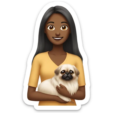 Women with Pekingese sticker