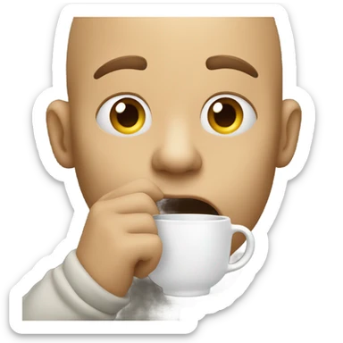 Person drinking out of a cup sticker