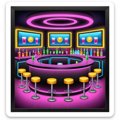 In most clubs, tables are placed between the dance floor and the walls of the room, with a bar to one side and the DJ booth usually elevated above the dance floor. sticker