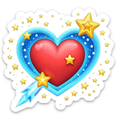 shooting star heart sticker