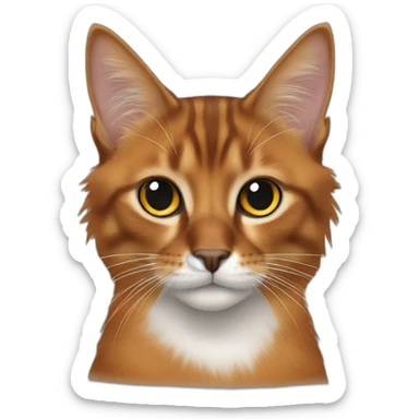 Orange, black and white Somali Cat sticker