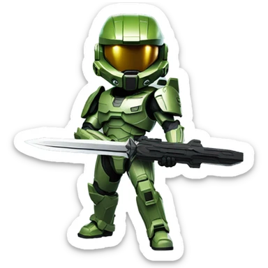 Master chief with the convenant sword sticker