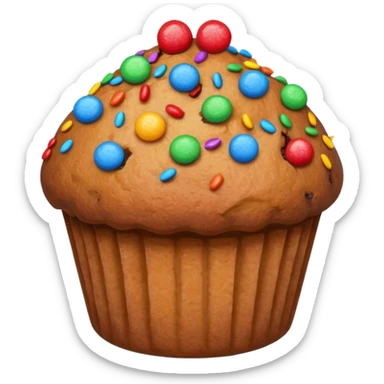 muffin with candy sticker