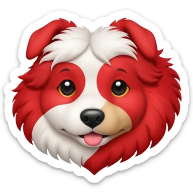 dog and heart combined sticker