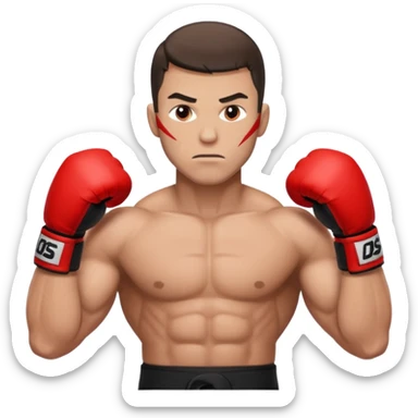 Un gusnte rojo de artes marciales mixtas  sticker