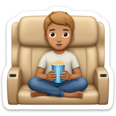 boy watching a movie sticker