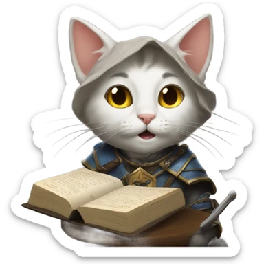 cats playing dnd sticker