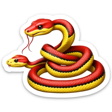 Red yellow and black snake  sticker