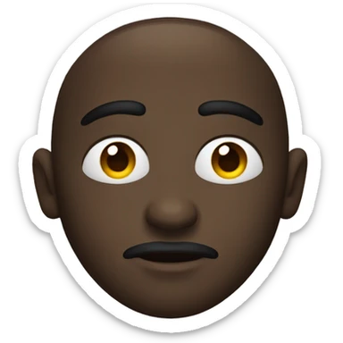 A black version of the one eye brow up emoji  sticker