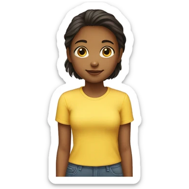 short girl wearing yellow shirt named laina sticker