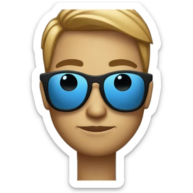 twitter with sunglasses-(proportional)calm-(realistic) sticker