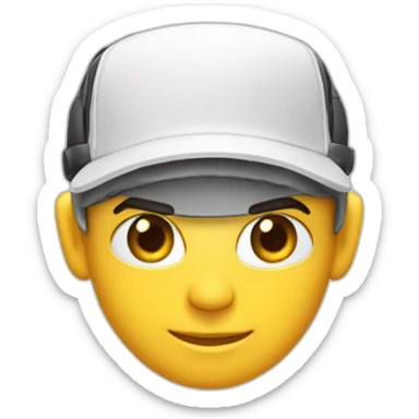 tête blanche, jeune gamer avec un casque micro, une casquette blanche, sans lunette sticker