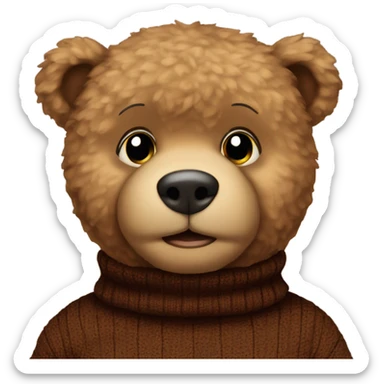 Teddy Bear wearing a turtleneck sweater  sticker