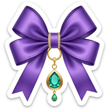 violet ribbon with jewelry sticker