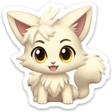 anthro sparkle-furry fur-sona chibi Fakémon-hybrid full body sticker