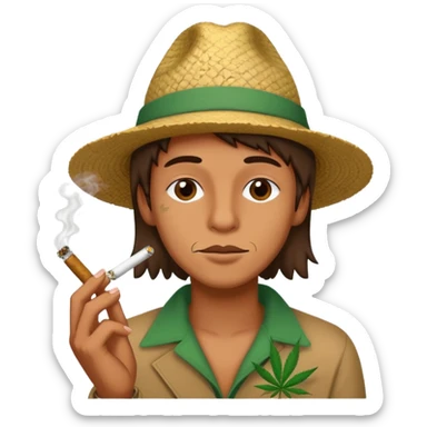 someone smoking a marijuana joint sticker