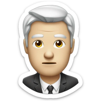 white-man-hr-manager-crossed-arms-angry looks in profile sticker