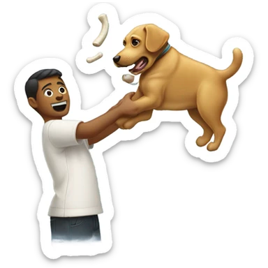 Throwing up a dog bone sticker
