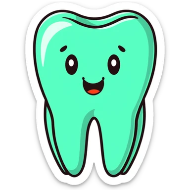 colorful dental health app icons, tooth application in multiple colors sticker