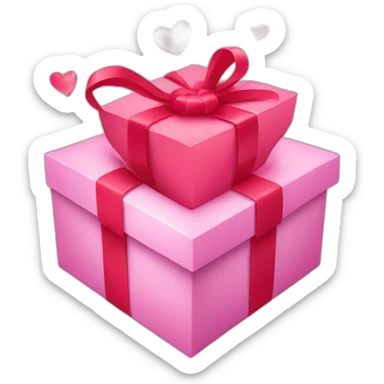 Open gift box with hearts  sticker