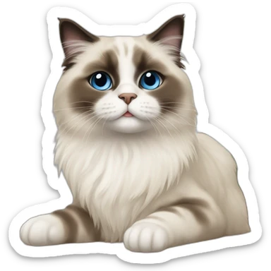 Ragdoll cat sitting on the table sticker