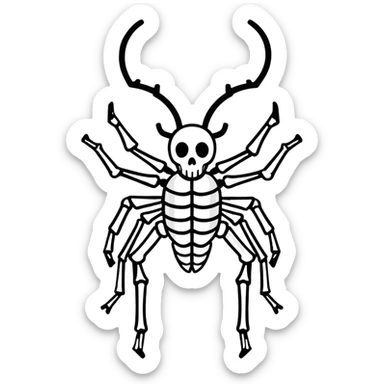 skeleton bug sticker