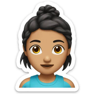 girl with black hair and tan skin exercising ￼ sticker