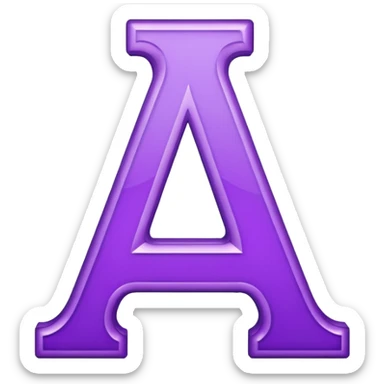 purple capital letter alphabet sticker