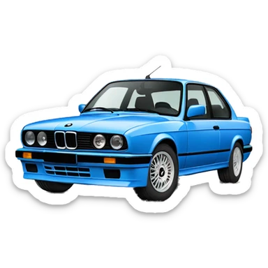 blue bmw e30 325is sticker