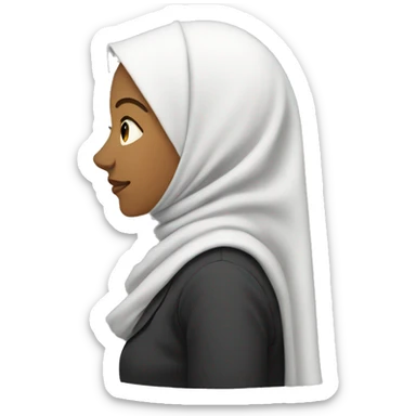 Women in hijab bending side view sticker