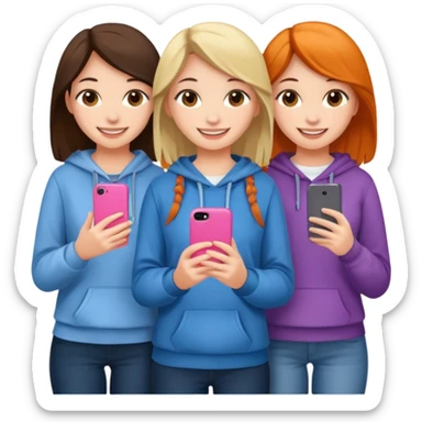 group of cute teenage girls sticker